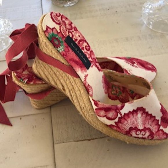 Burberry | Shoes | Burberry Floral Wedge Heels With Straps | Poshmark